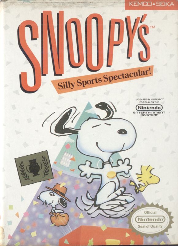 Snoopy's Silly Sports box art for NES